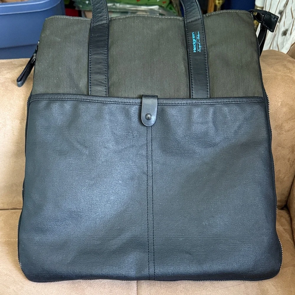 Stylish Black and Olive Hedgren Bag